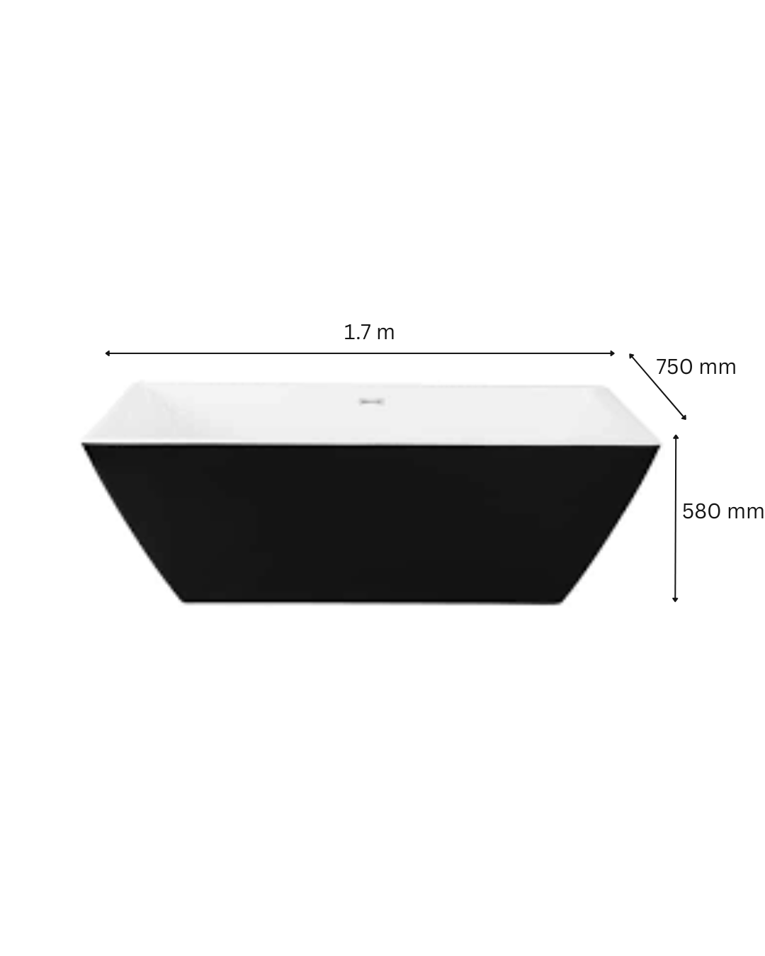 Titan Freestanding Black Bathtub