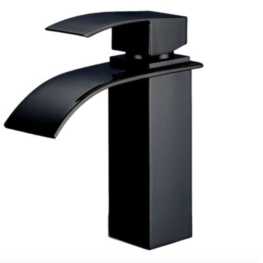 Exel Watefall Curve Basin Mixer - Black