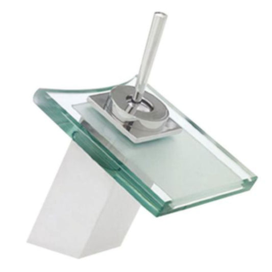 Exel Chrome Glass Basin Faucet / Mixer - Square