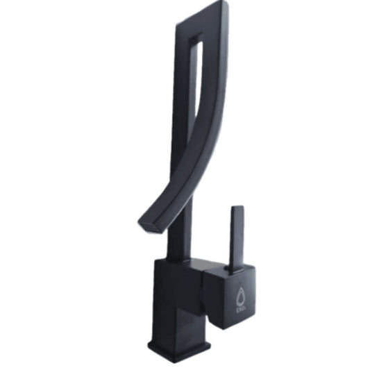 Exel Tall Waterfall Basin Mixer - Matt Black