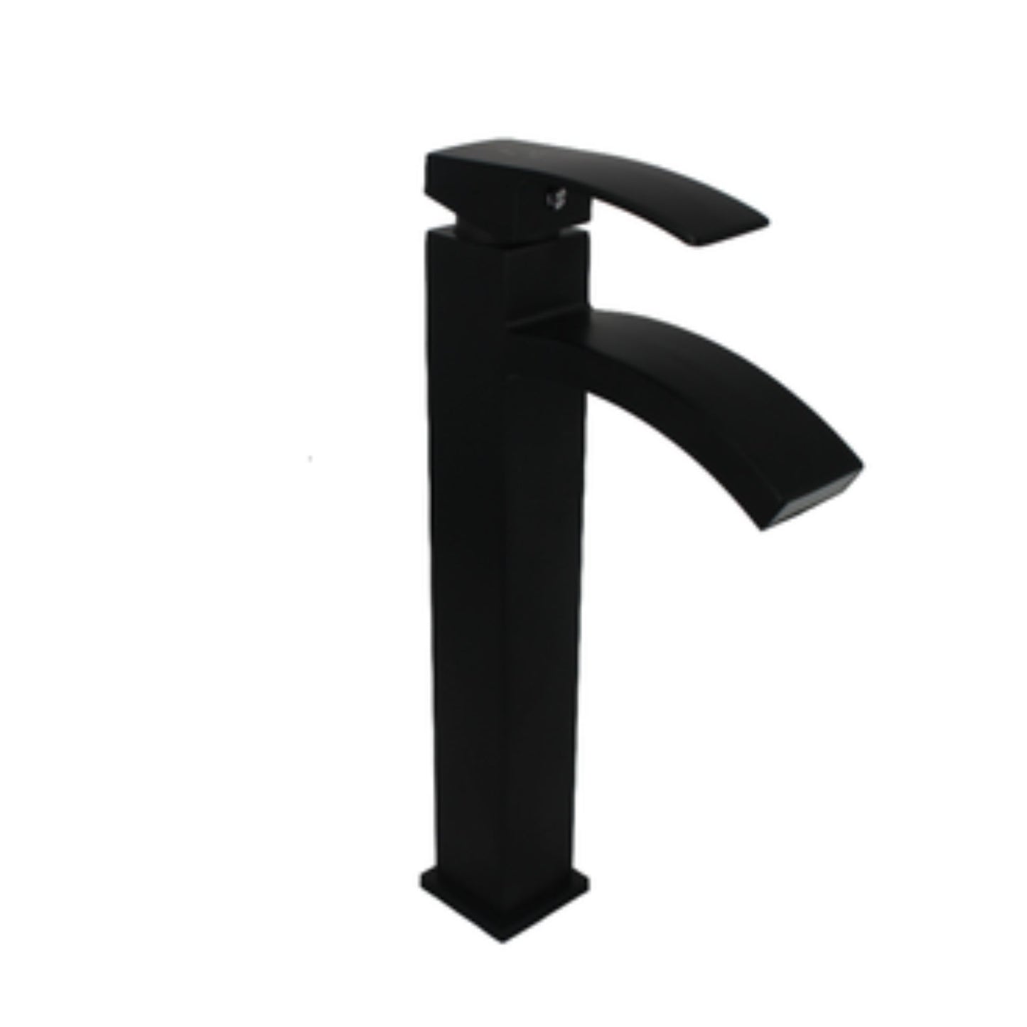 Exel Single Lever High Black Square Basin Mixer - Curve