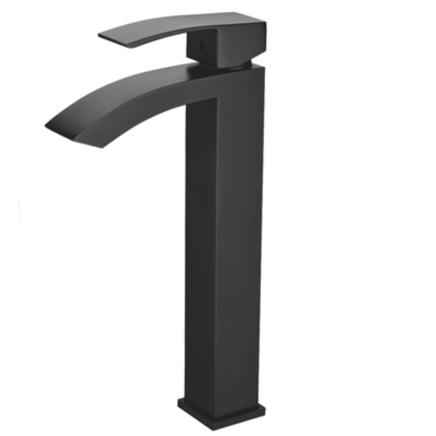 Exel Single Lever High Black Square Basin Mixer - Curve