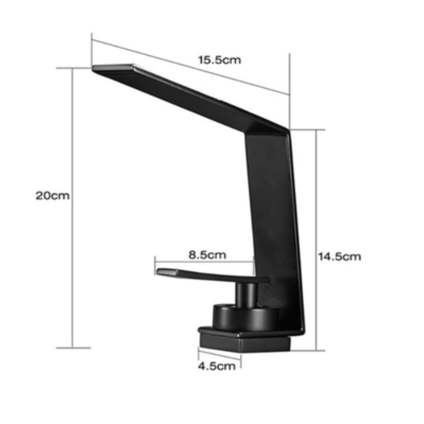 Exel Brass Flat Waterfall Basin Mixer Matte Black