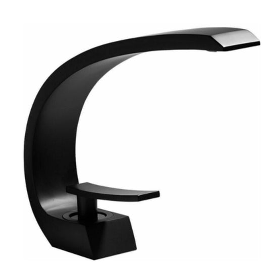 Exel Matte Black Curve Basin Mixer