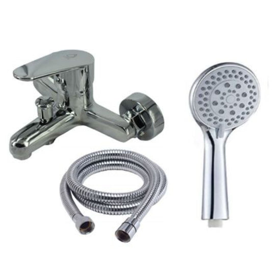 Exel Chrome Bath Mixer with shower Handle and Shower Hose