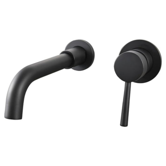 Exel Concealed Black Round Wall Mixer - Brass
