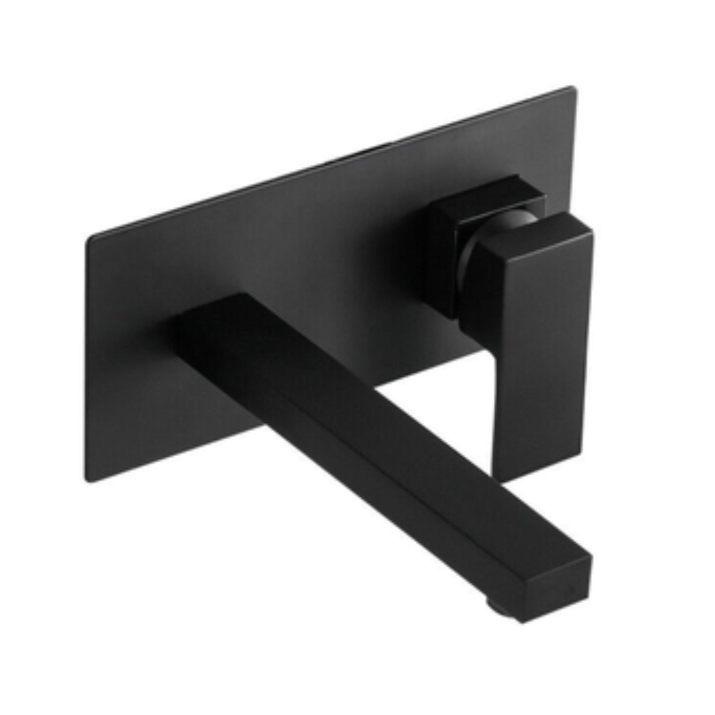 Black Concealed Brass Basin Wall Mixer - Square