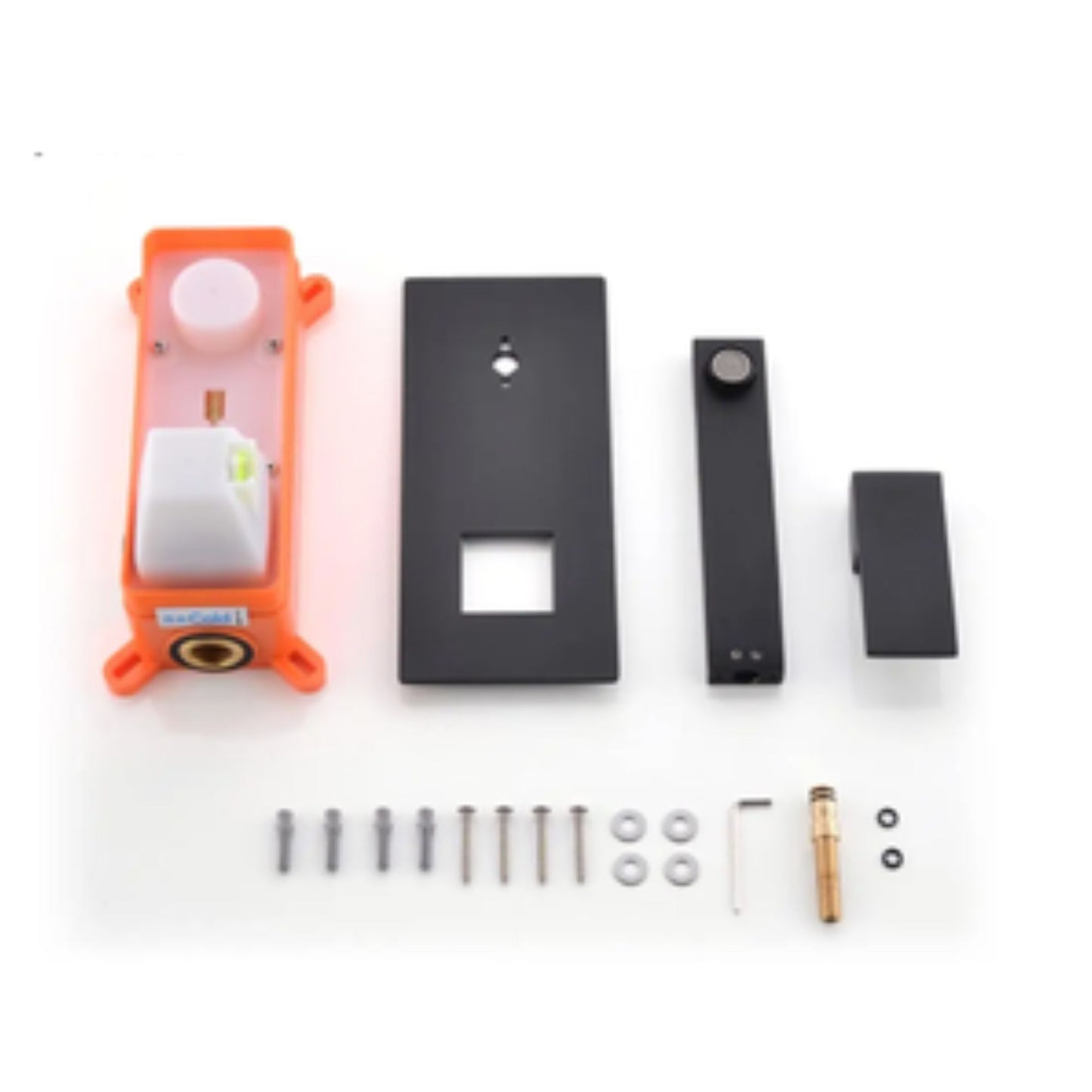 Black Concealed Brass Basin Wall Mixer - Square