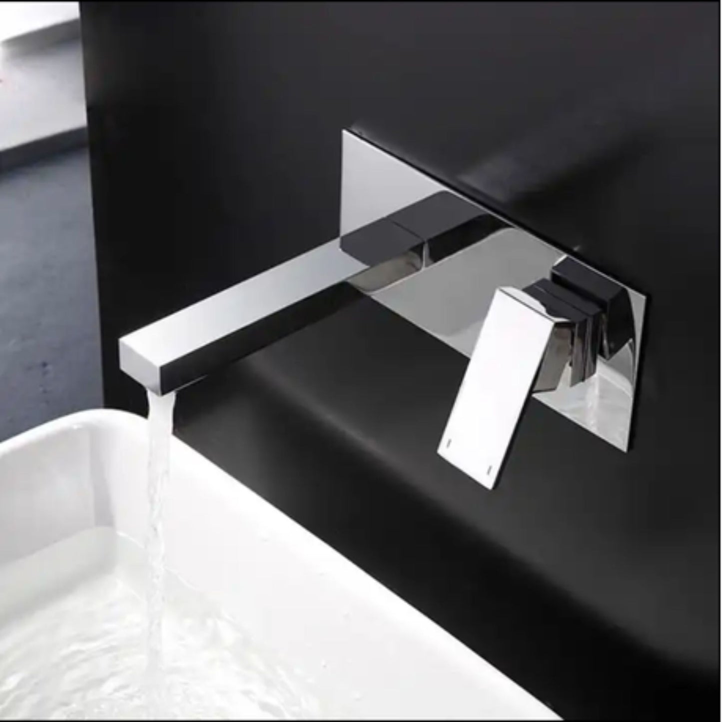 Concealed Brass Basin Wall Mixer - Square