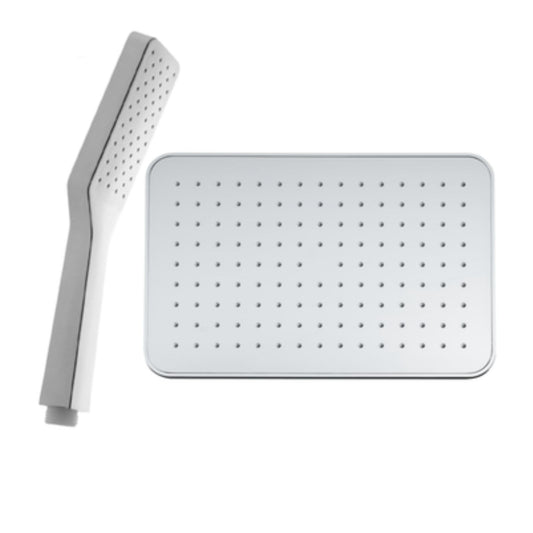 Exel Rectangle Shower Head & Hand Shower Set