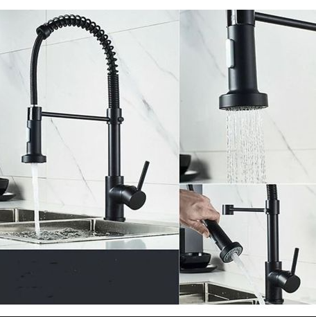 Exel Matt Black Pull Out Kitchen Mixer
