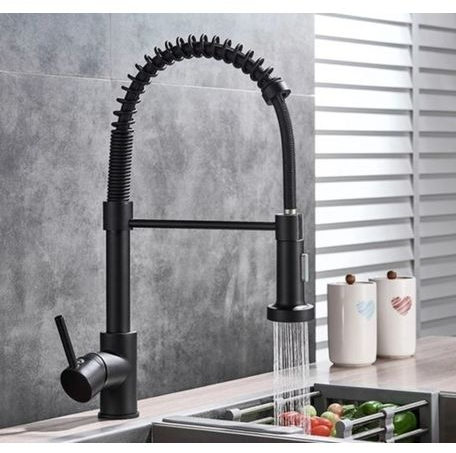 Exel Matt Black Pull Out Kitchen Mixer