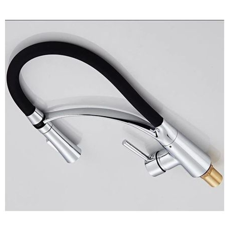 Exel Chrome Kitchen Mixer with Black Spout