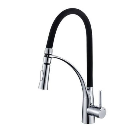 Exel Chrome Kitchen Mixer with Black Spout