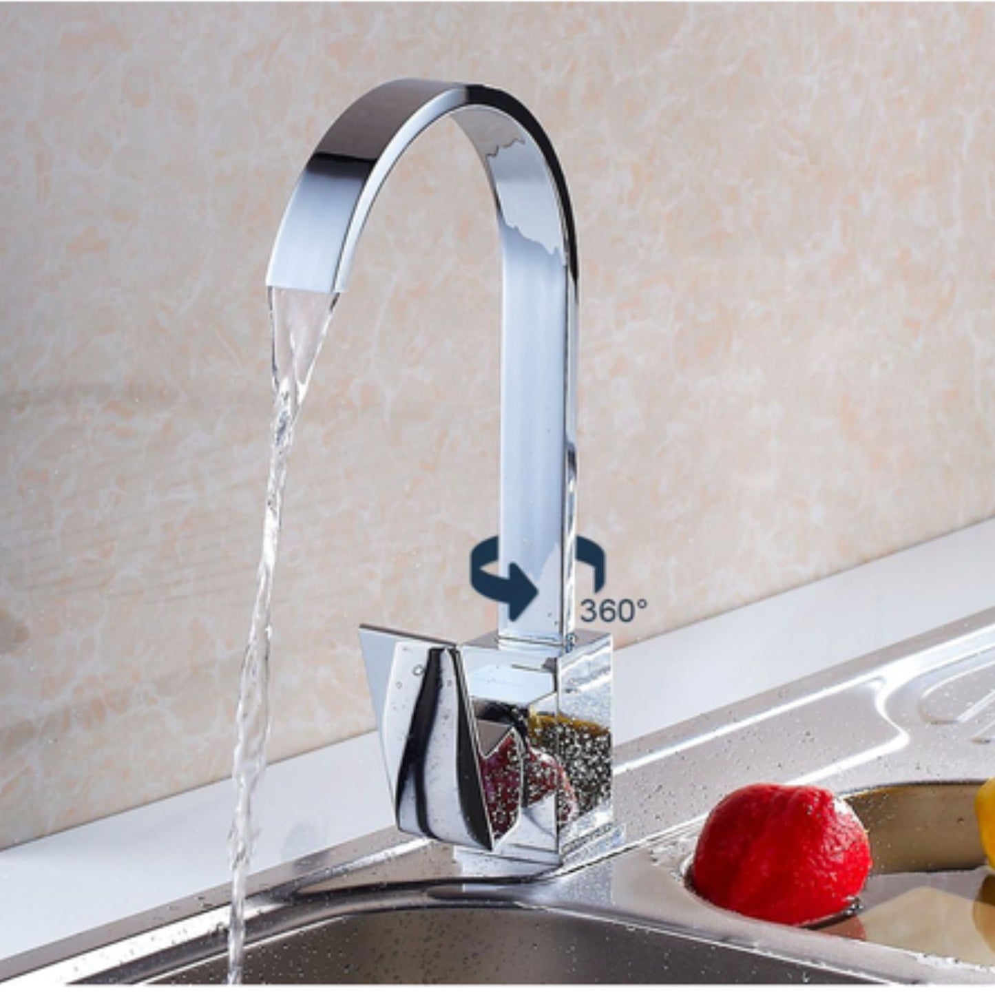 Exel Chrome Swivel Arc Kitchen Faucet