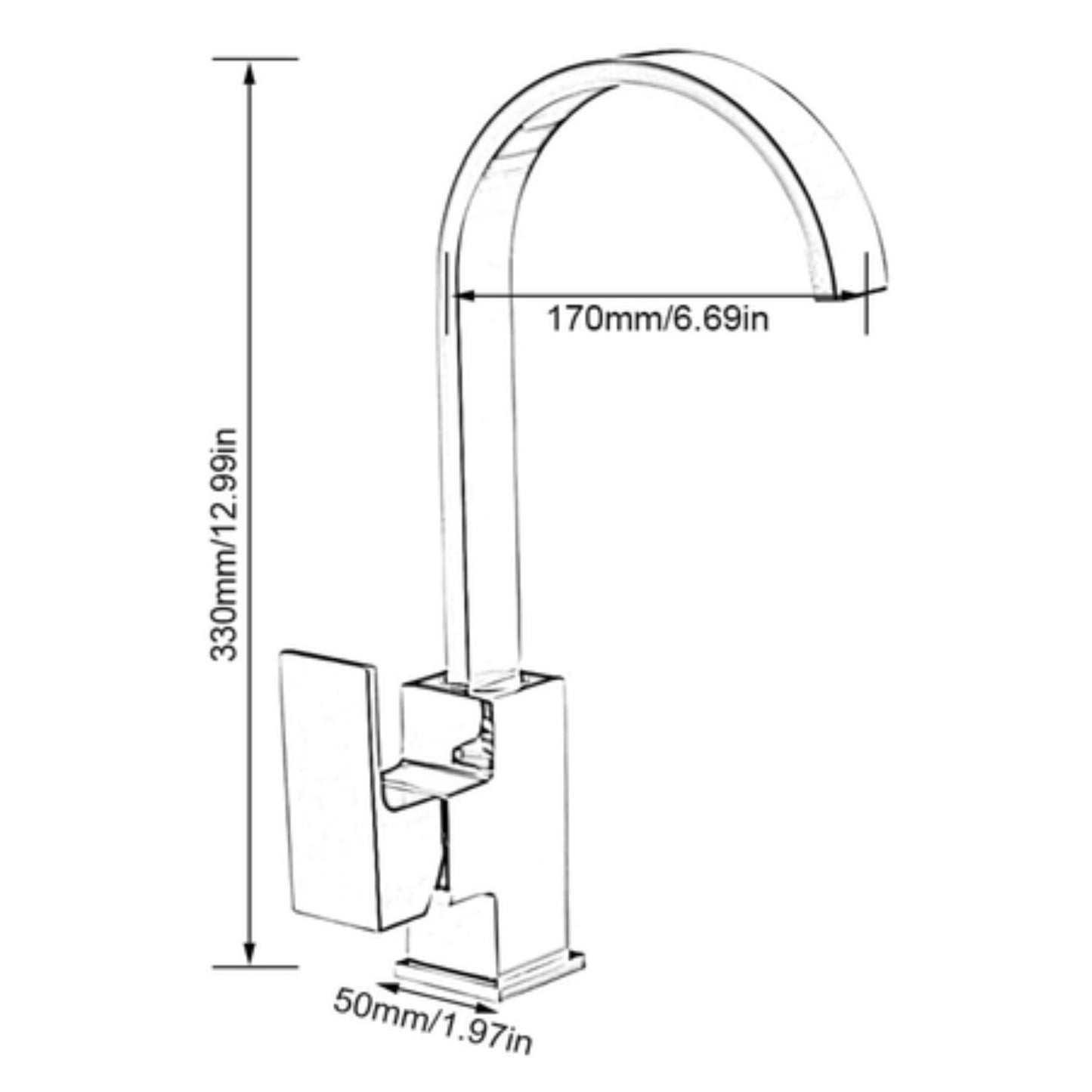 Exel Chrome Swivel Arc Kitchen Faucet