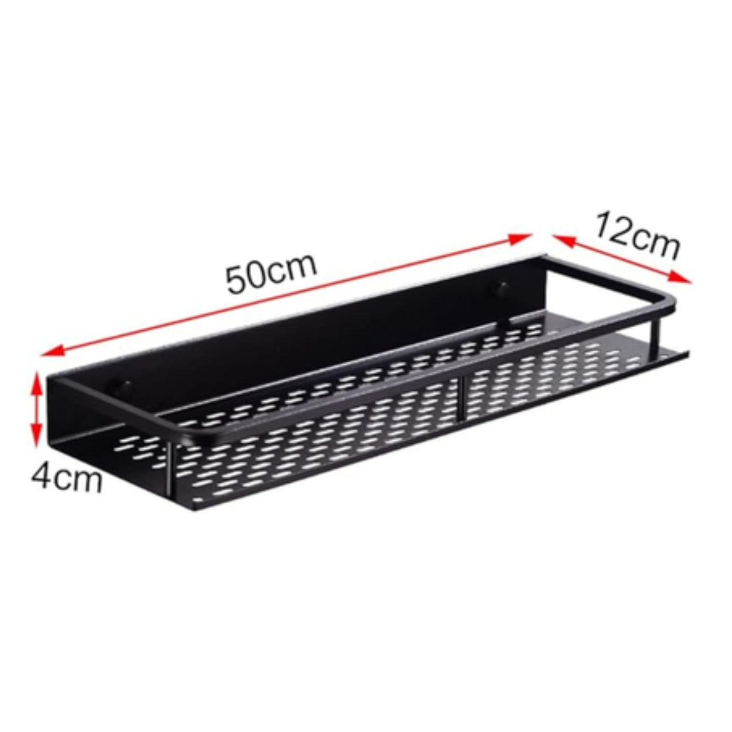 Exel 50cm Black Aluminum Shelf