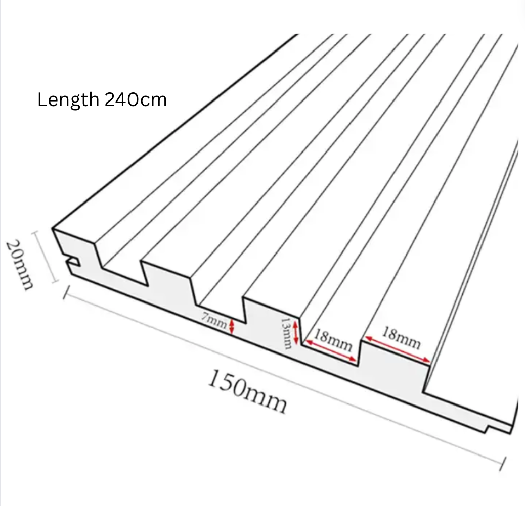 Exel PVC Fluted Wall Panel - (240x18cm)