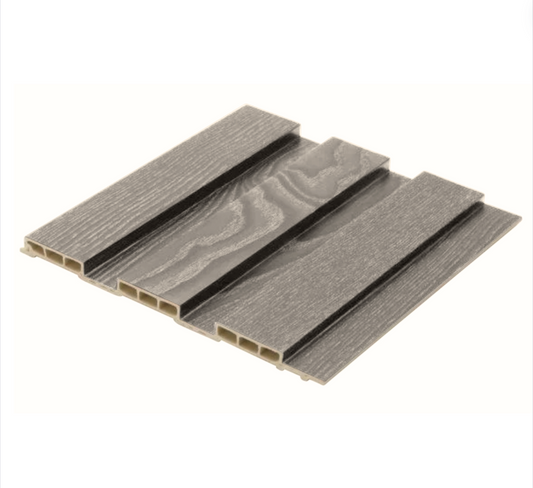 Exel Large PVC Fluted Wall Panel (240x18cm) - Ash grey