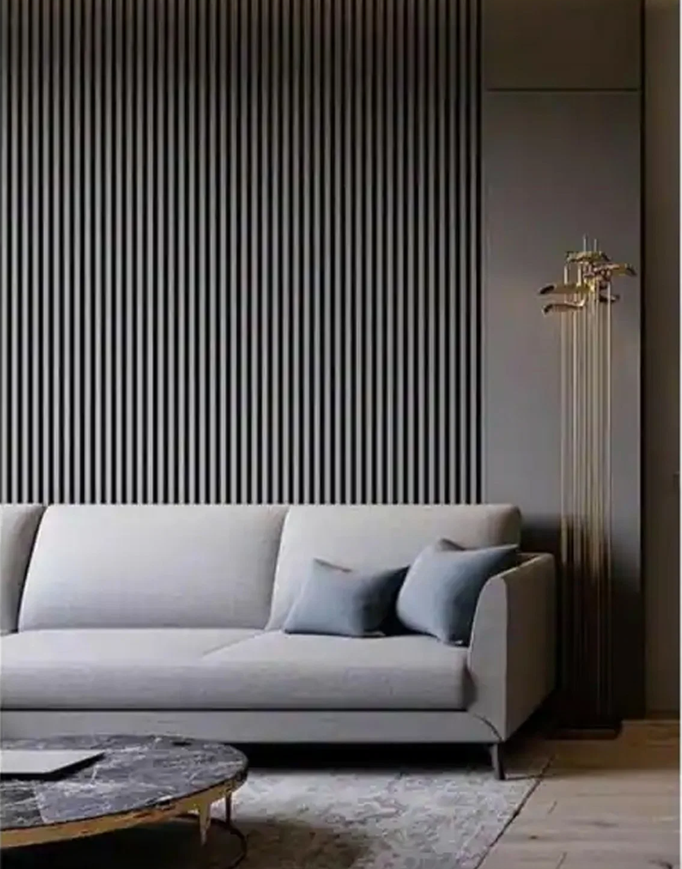 Exel Large PVC Fluted Wall Panel (240x18cm) - Charcoal