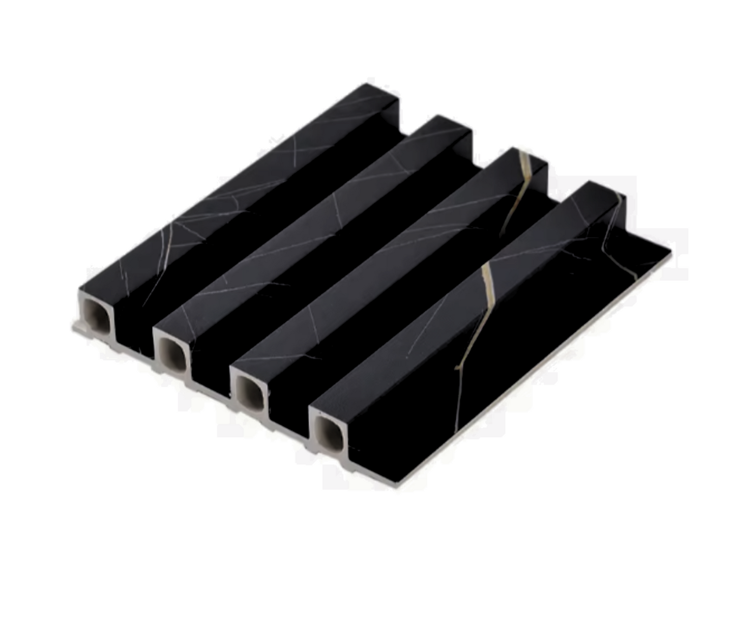 Exel Marble Black PVC Fluted Wall Panel (240x18cm) - 5 Panels