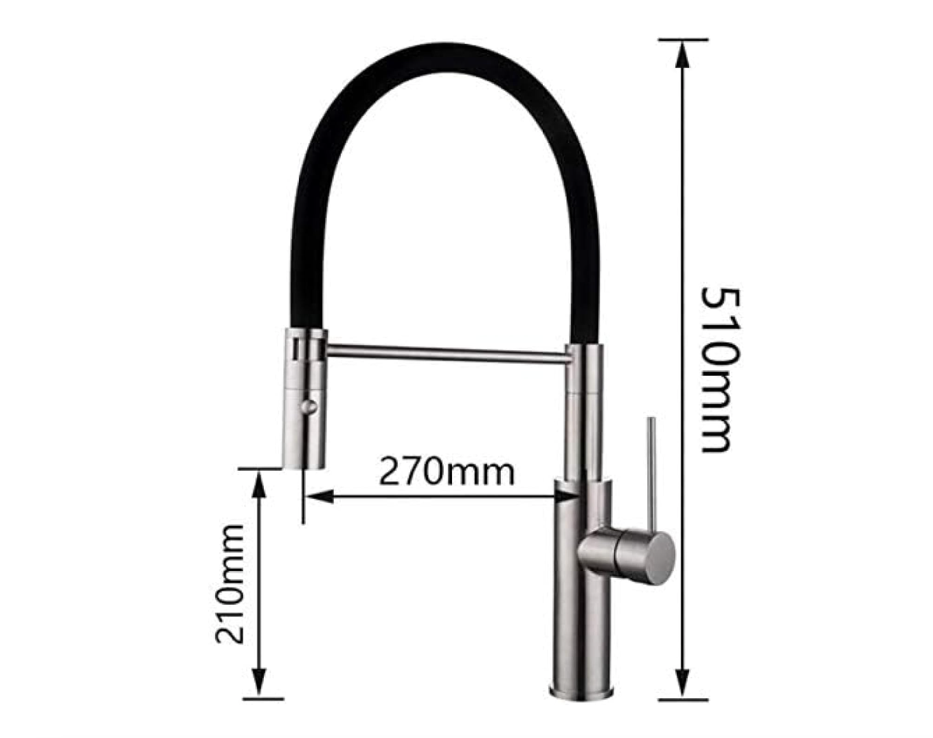 Exel Flexi Pull Out Deck Mount Kitchen Mixer - Brass