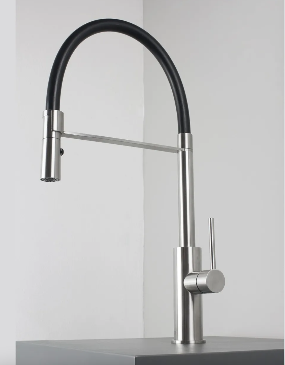 Exel Flexi Pull Out Deck Mount Kitchen Mixer - Brass
