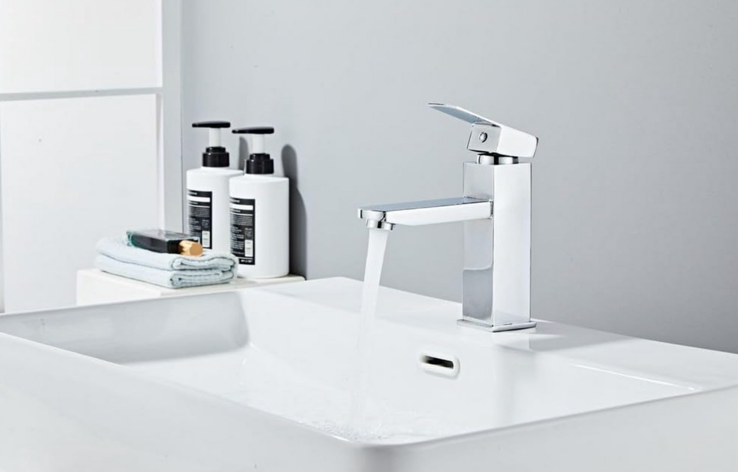 Exel Square Basin Mixer - Chrome