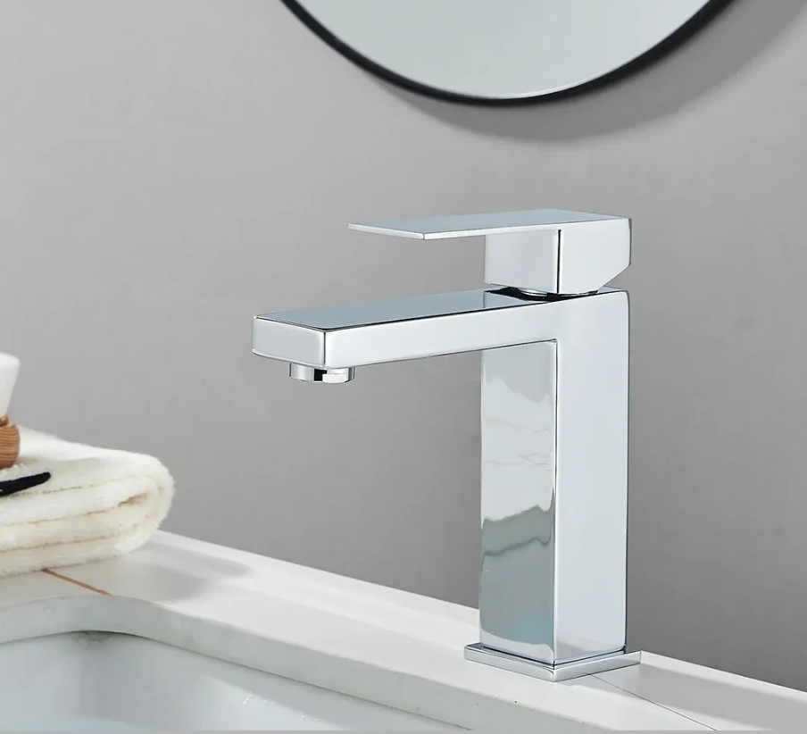 Exel Square Basin Mixer - Chrome
