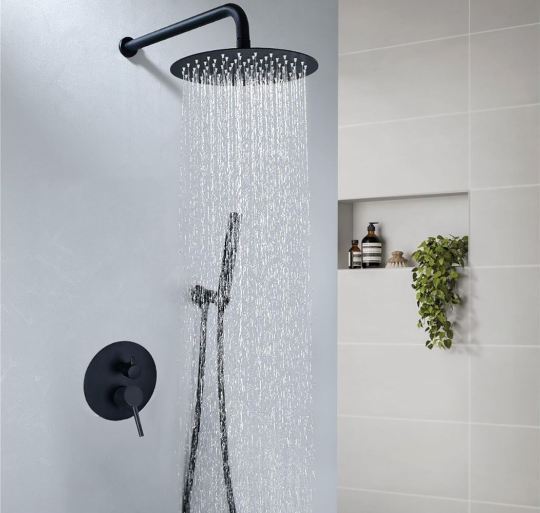 Exel 35cm Black Round Shower Arm
