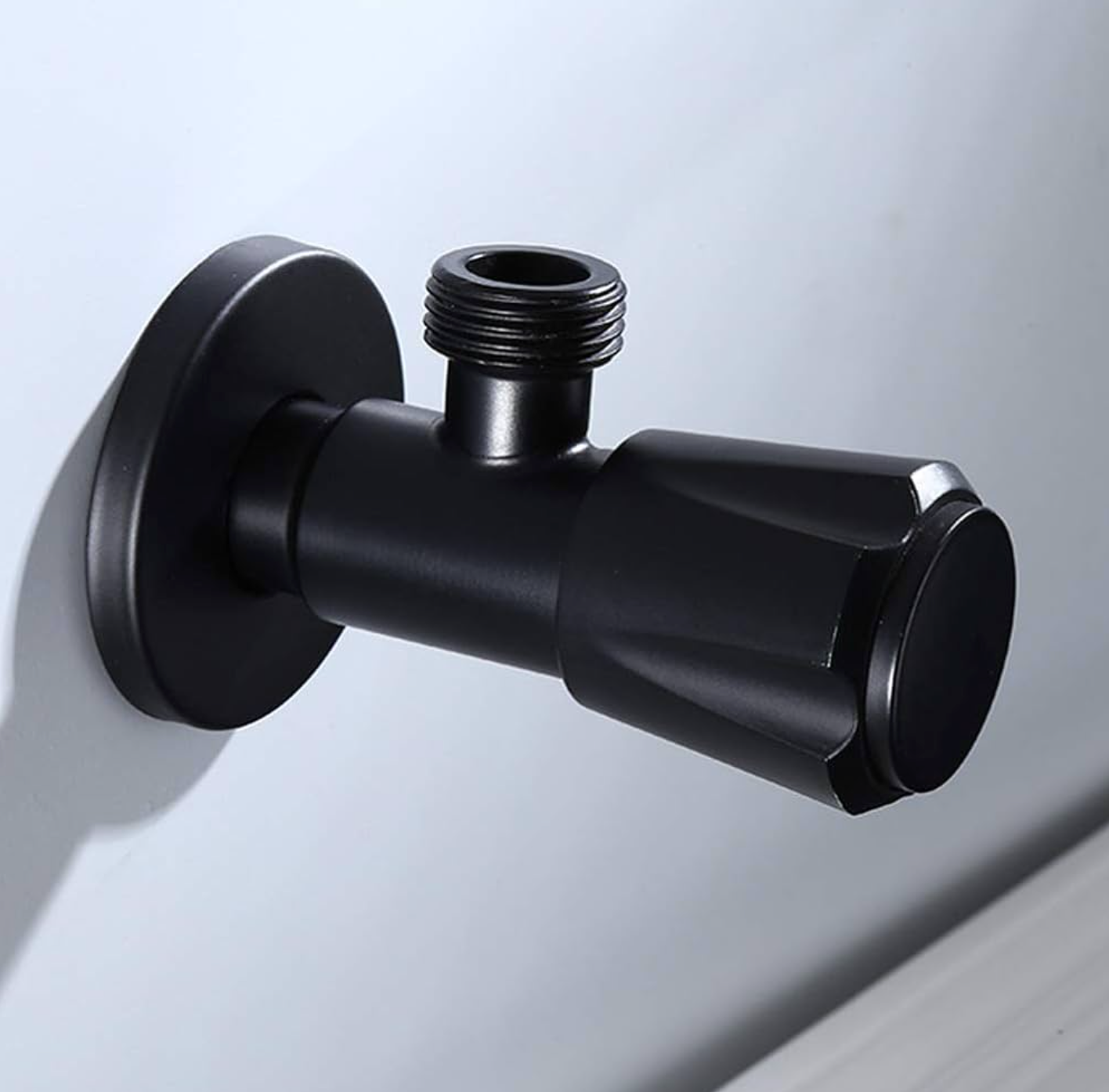 Exel Black Angle Valve Round - 1/2 Inch