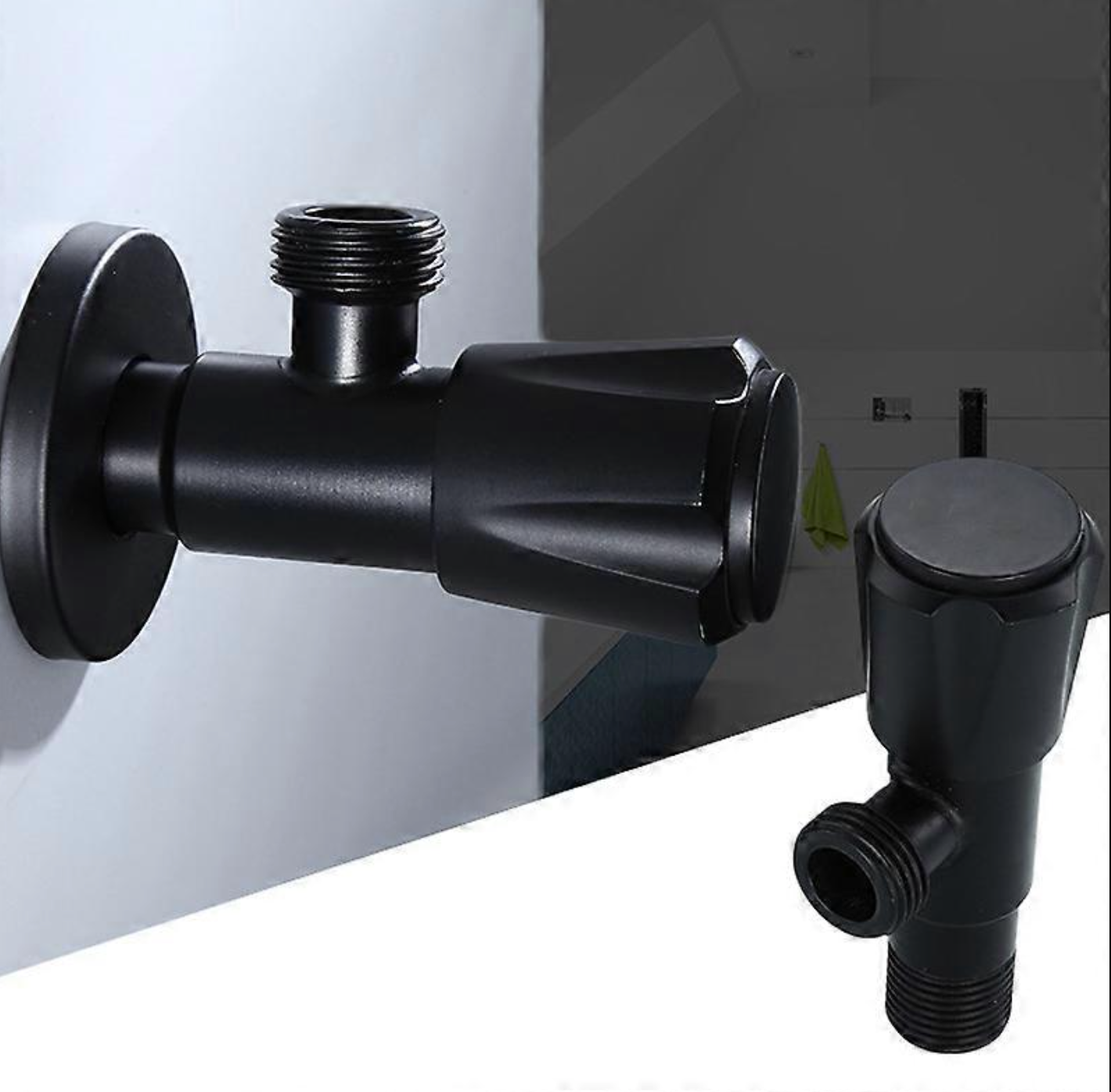 Exel Black Angle Valve Round - 1/2 Inch