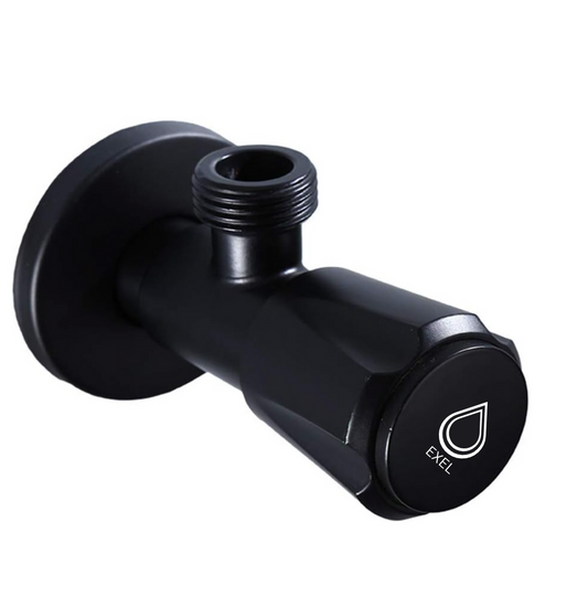 Exel Black Angle Valve Round - 1/2 Inch