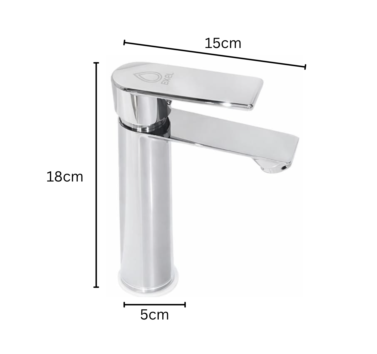 Exel Chrome Basin Mixer - Square Lever