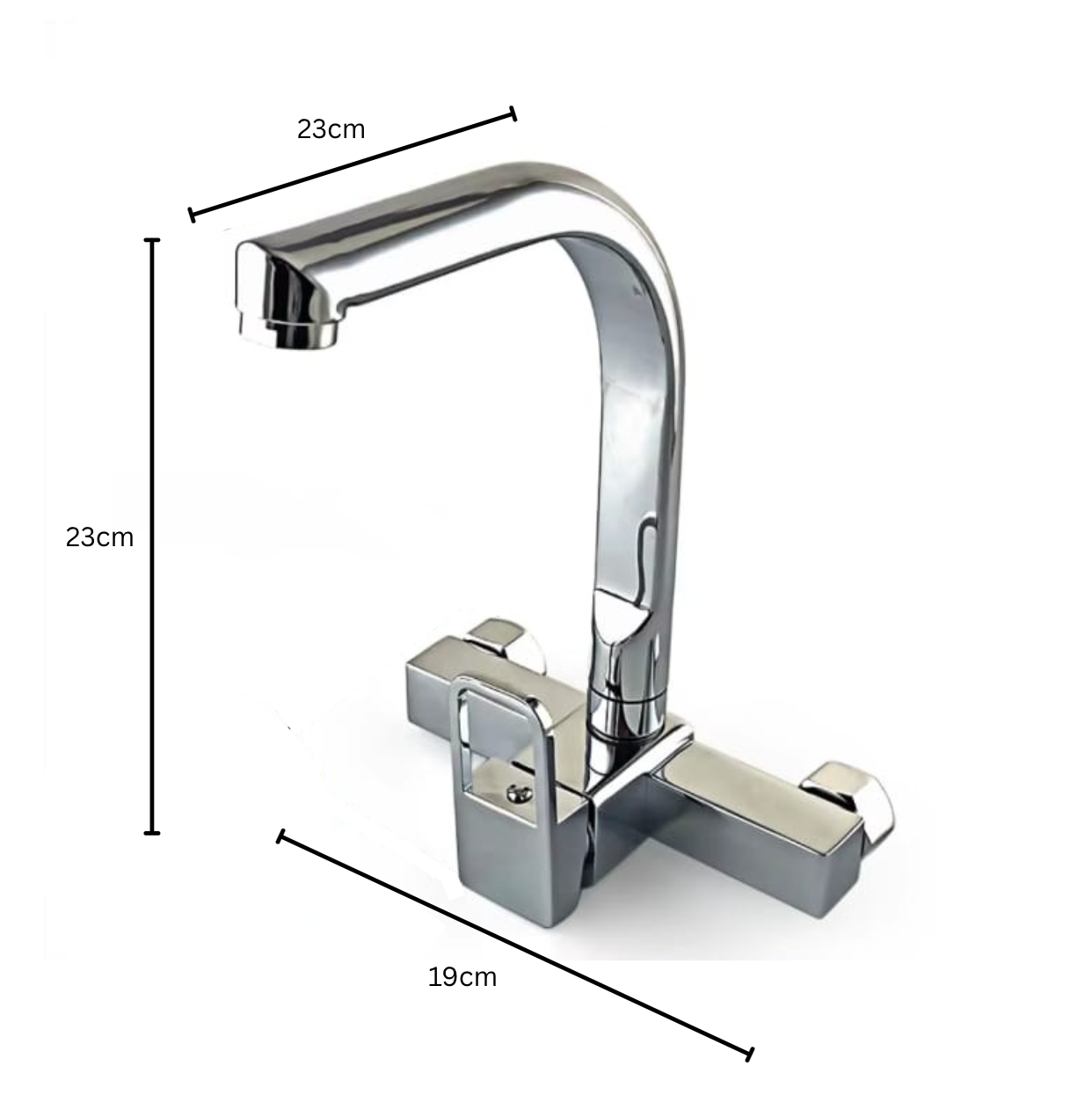 Exel Square Lever Wall Mount Sink Mixer