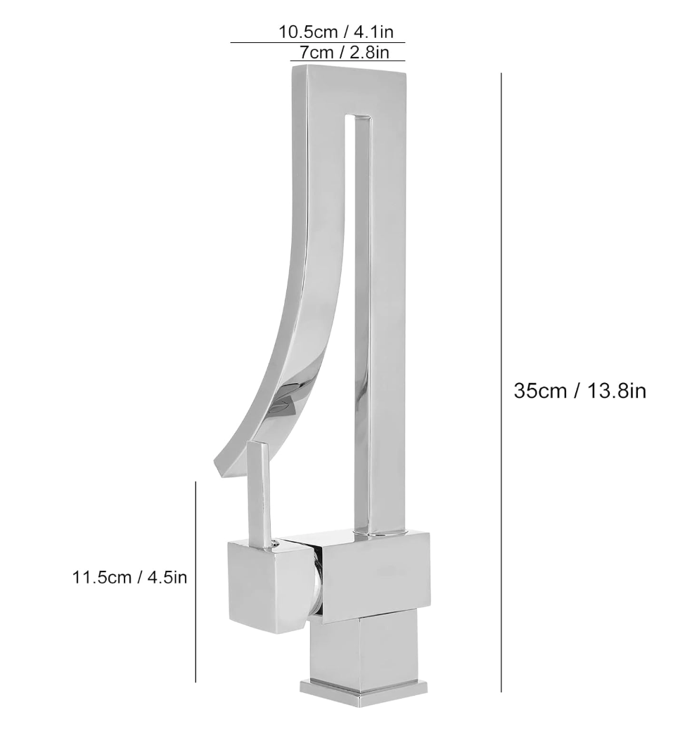 Exel Tall Waterfall Basin Mixer - Chrome