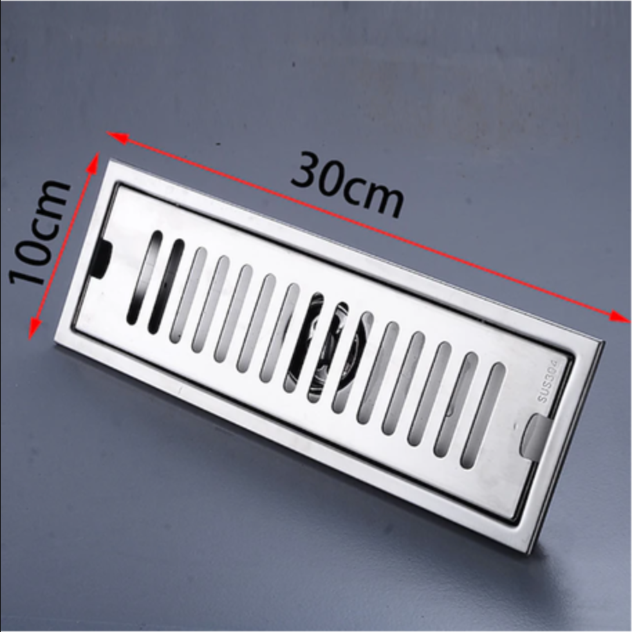 Exel 30cm Matt Black Shower Channel Drain -  Stainless Steel (SUS304)