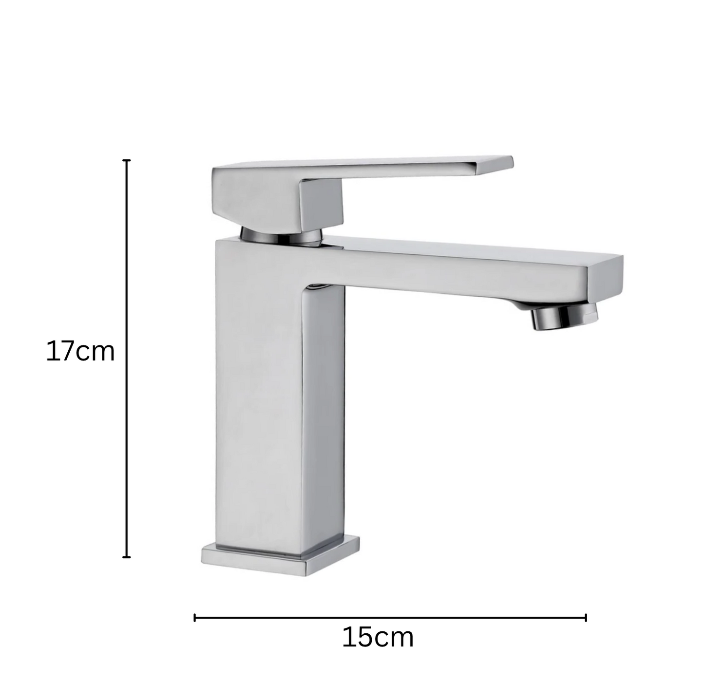 Exel Square Basin Mixer - Chrome