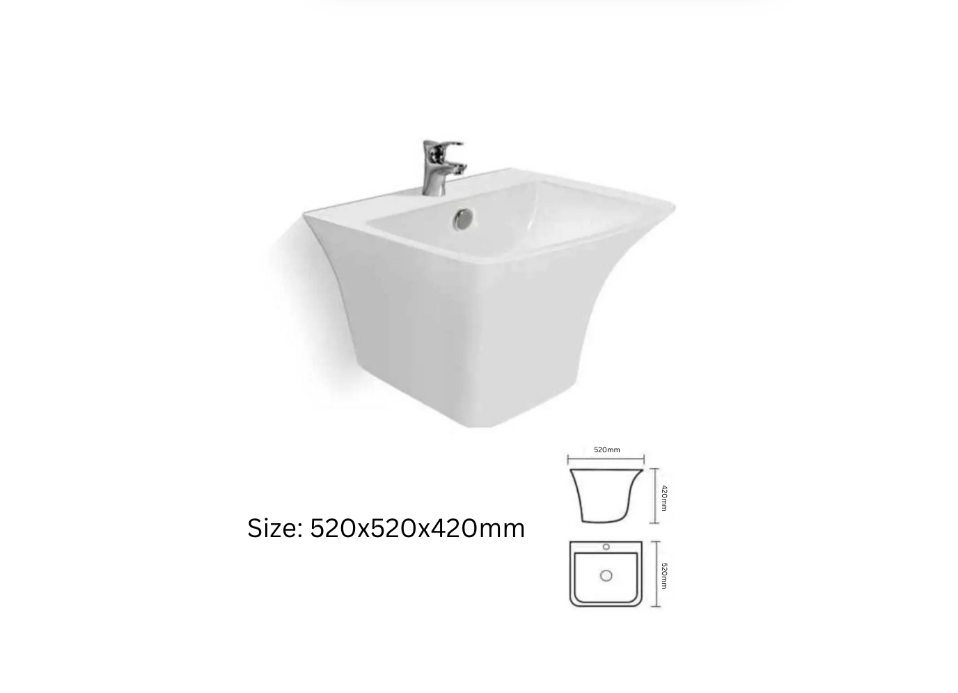 Capri Wall Hung Basin - Large