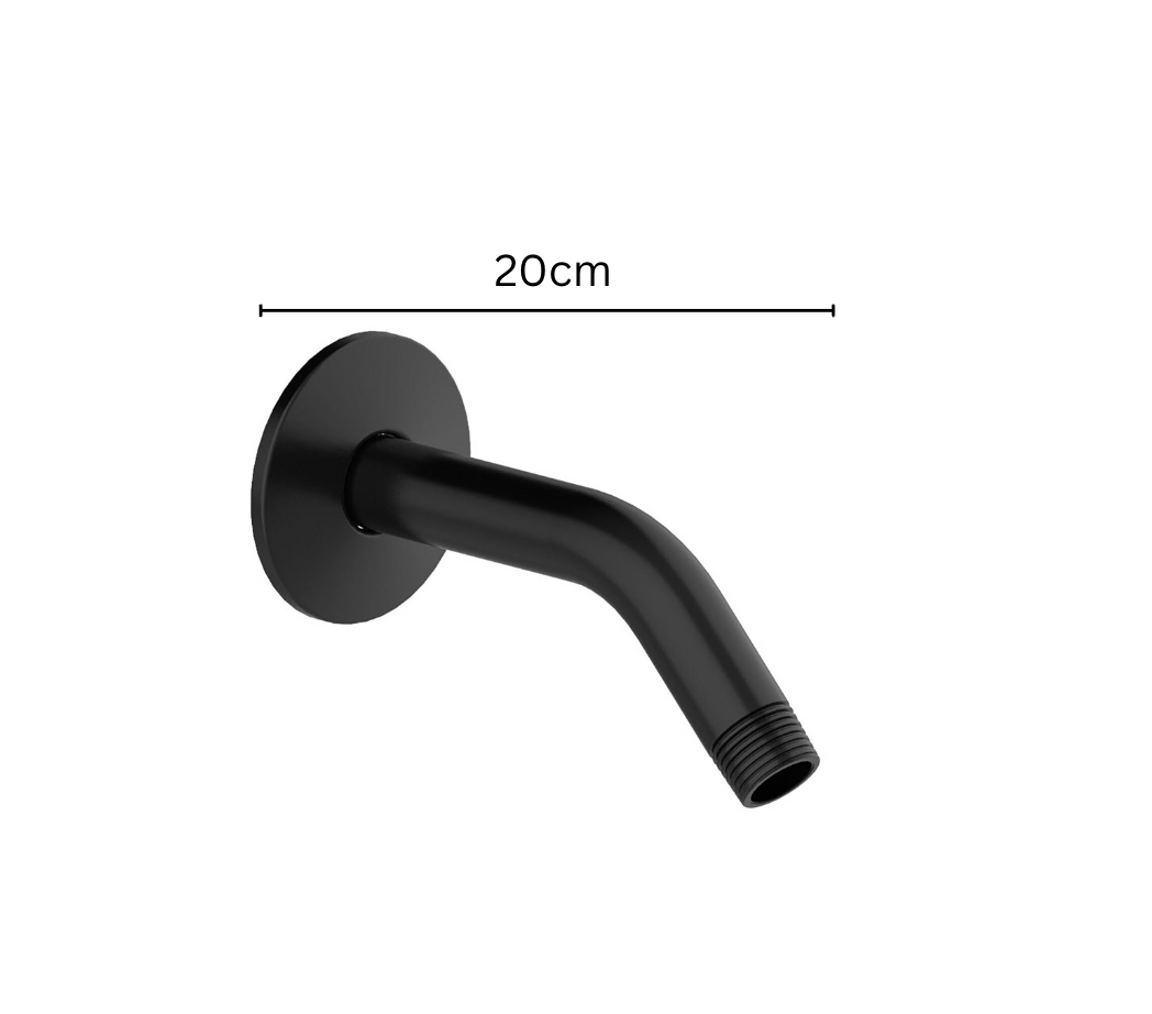 Exel 20cm Black Round Shower Arm