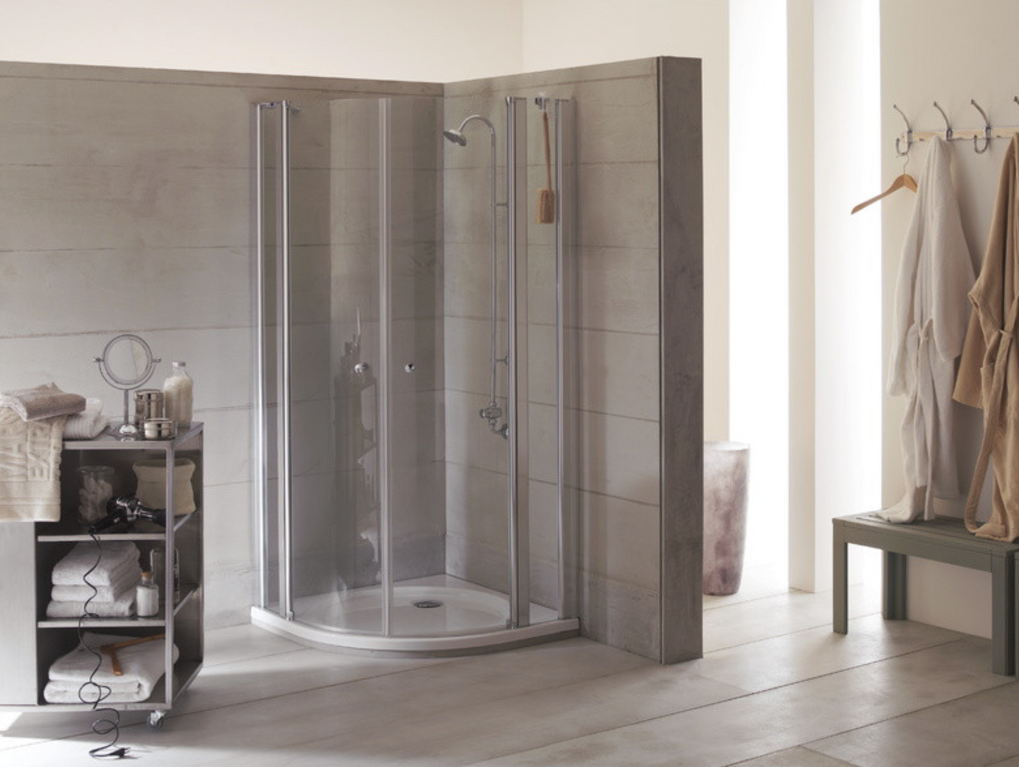 Exel Round Corner Chrome Shower Door
