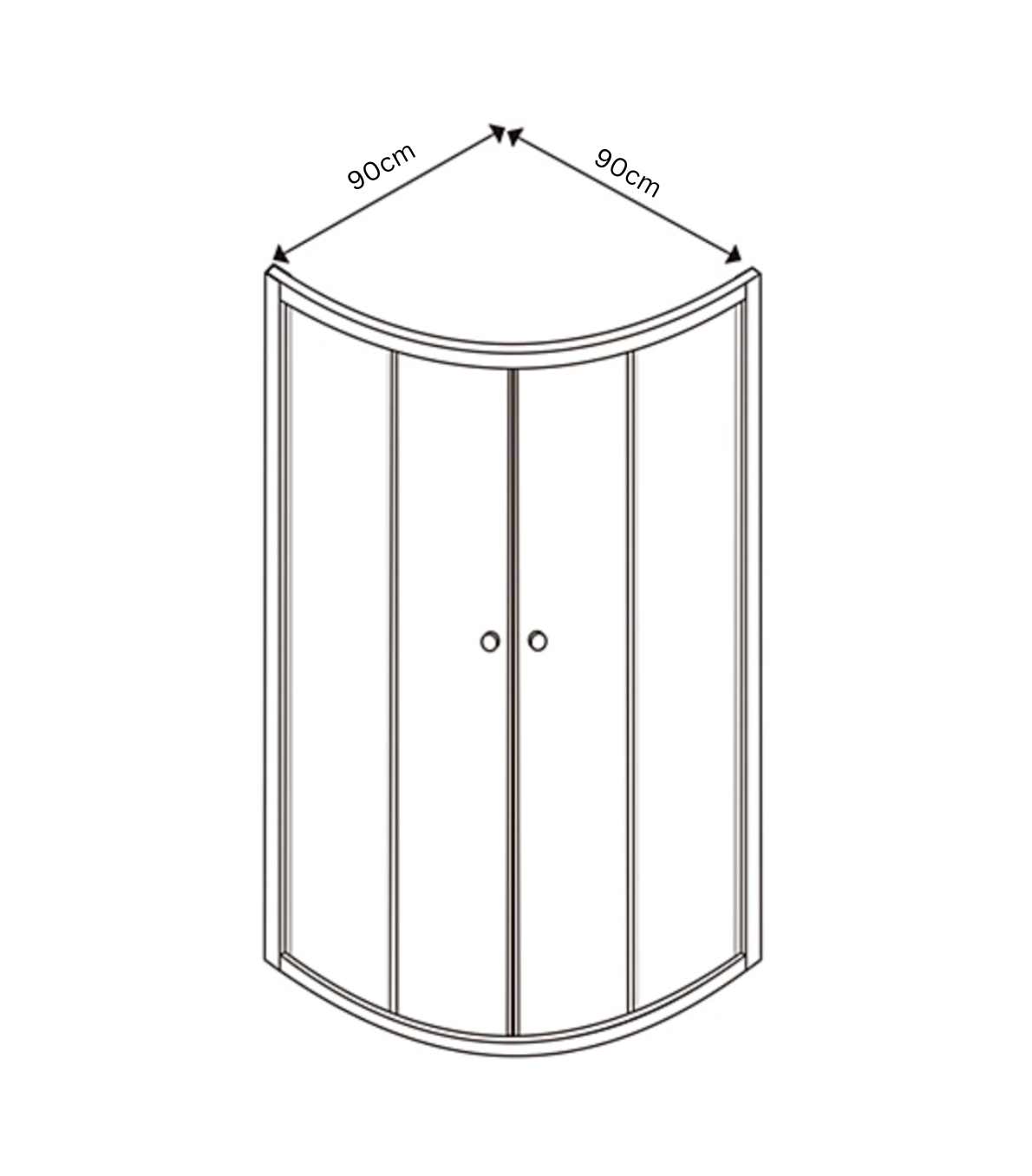 Exel Round Corner Chrome Shower Door