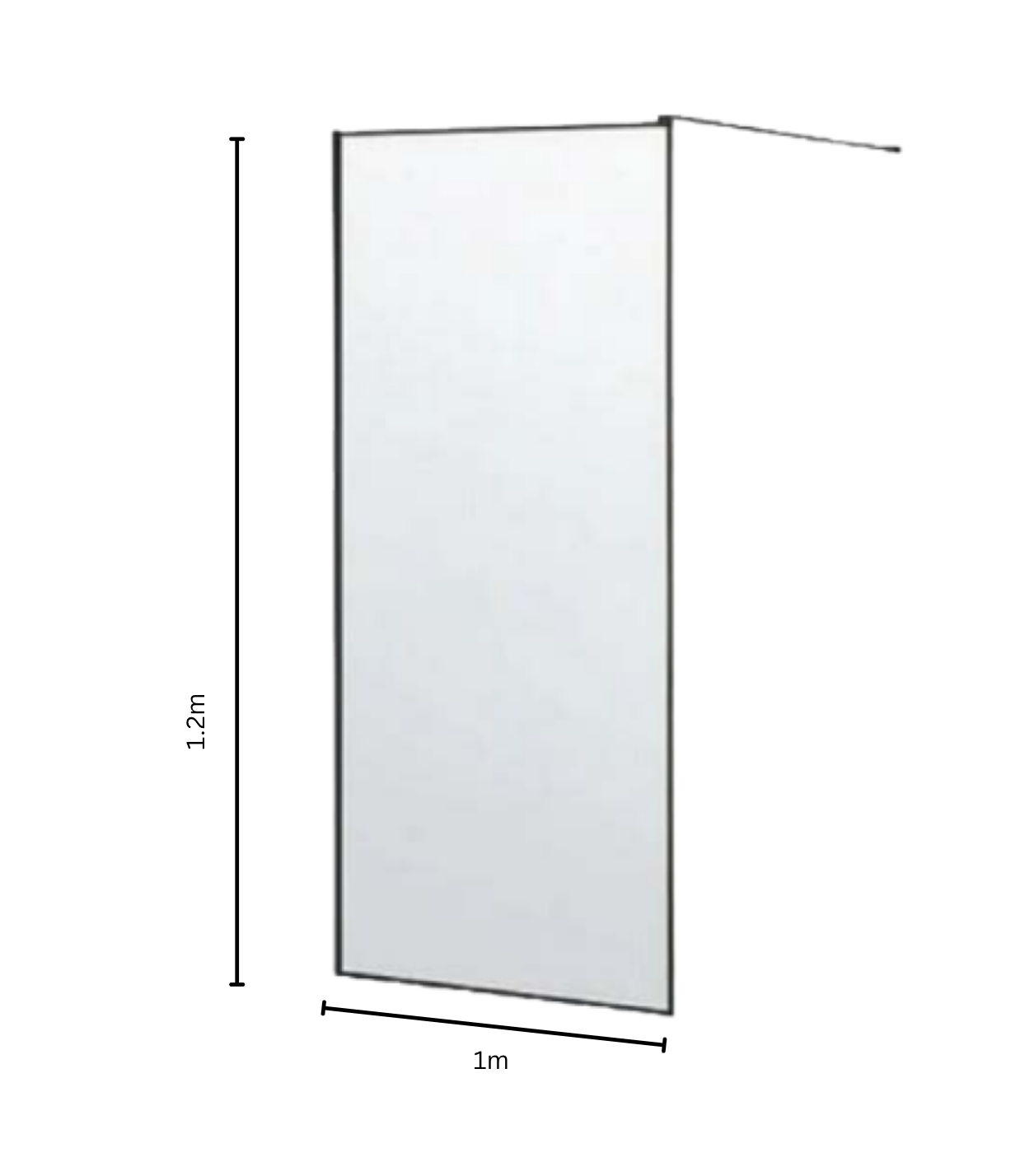 Matt Black Glass Shower Screen