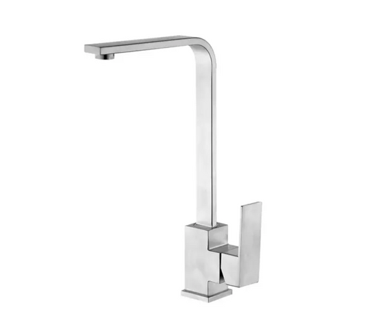 L-Shaped Brushed Steel Kitchen Mixer