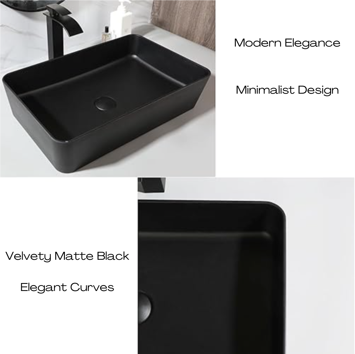 Black Counter Top Basin - Ivy