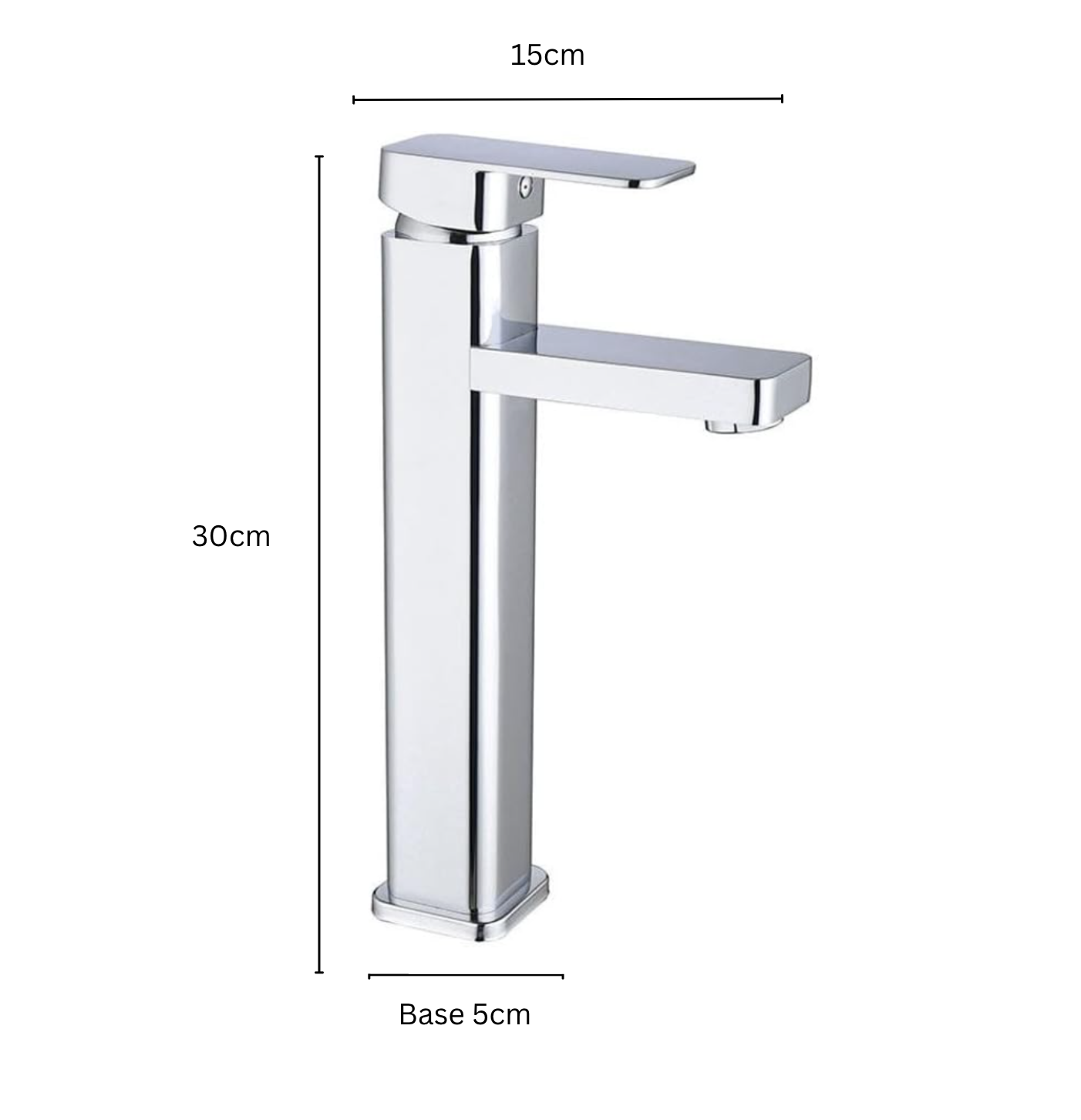 Exel Tall Chrome Basin Mixer - Square