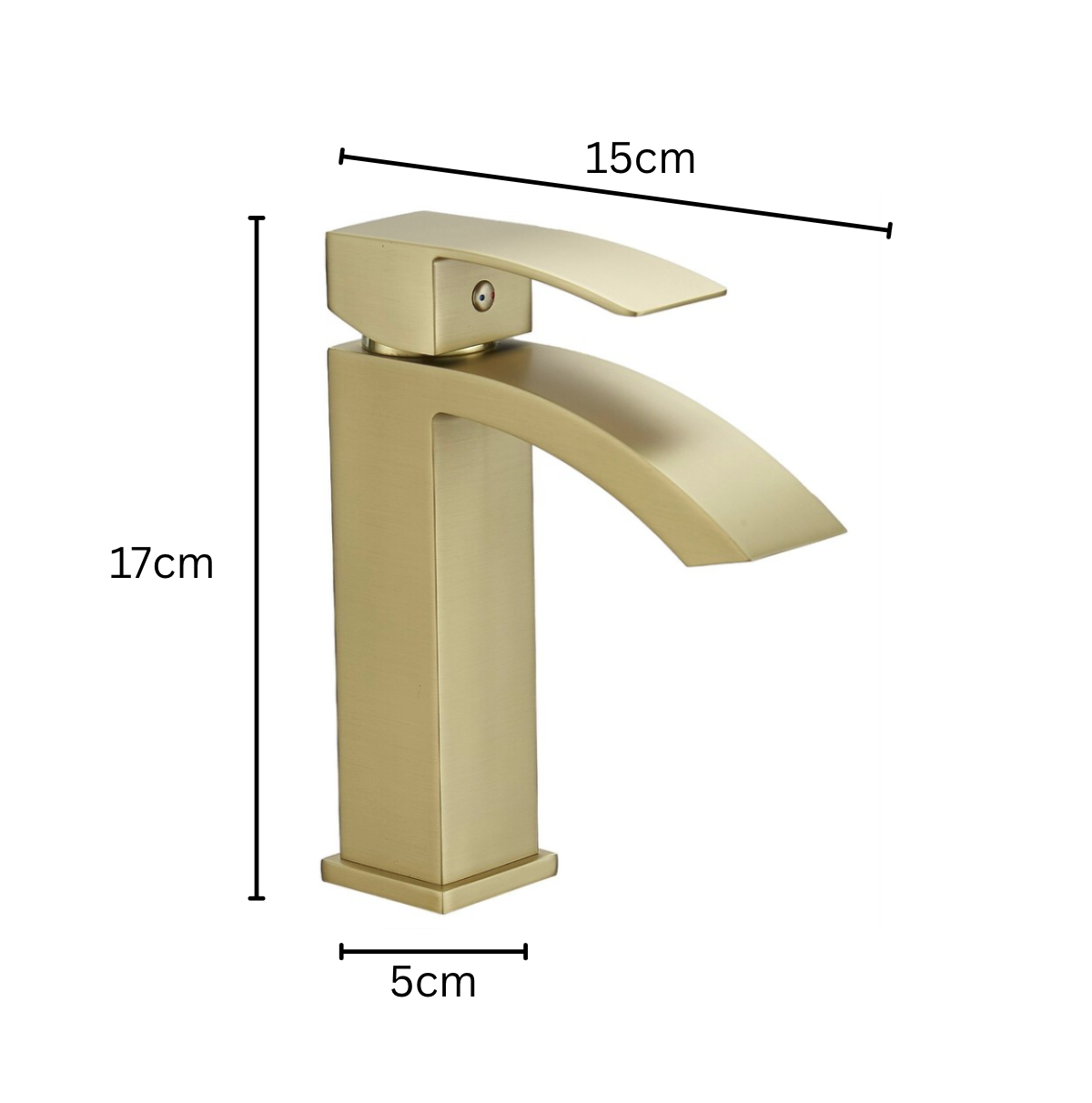 Exel Curved Basin Mixer - Gold