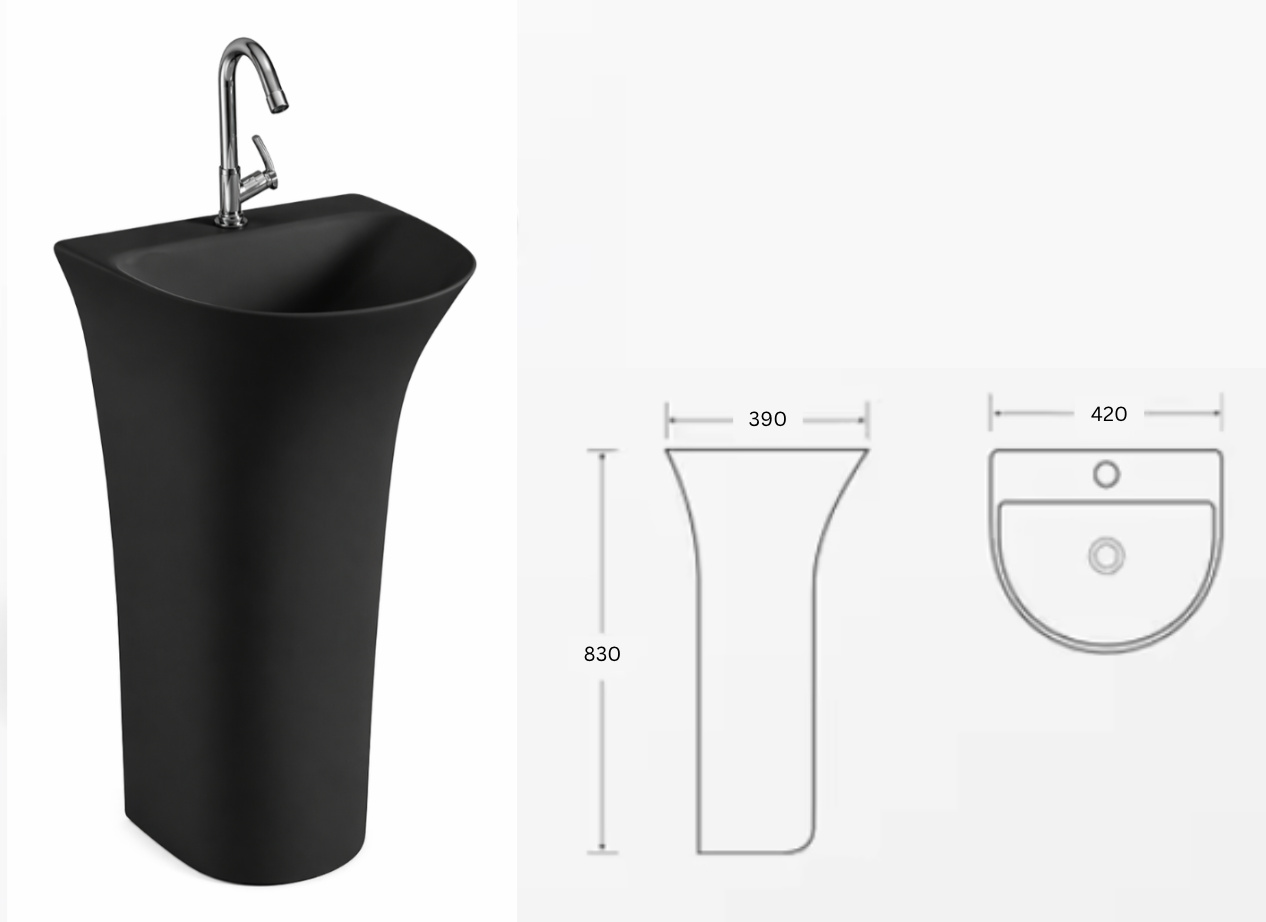 Lexi Black Free-Standing Basin