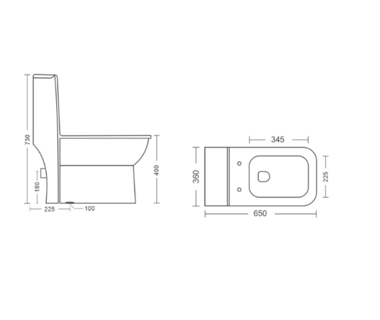 Aspen One Piece Standing Toilet Suite