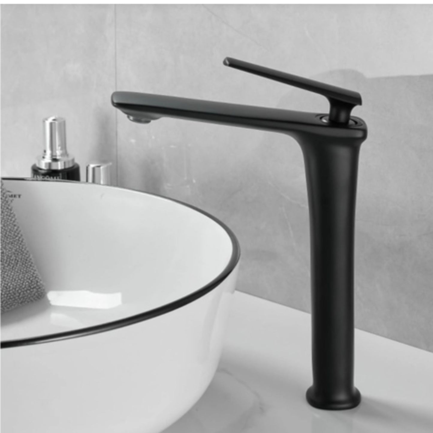 Exel High Tower Black Basin Mixer Brass